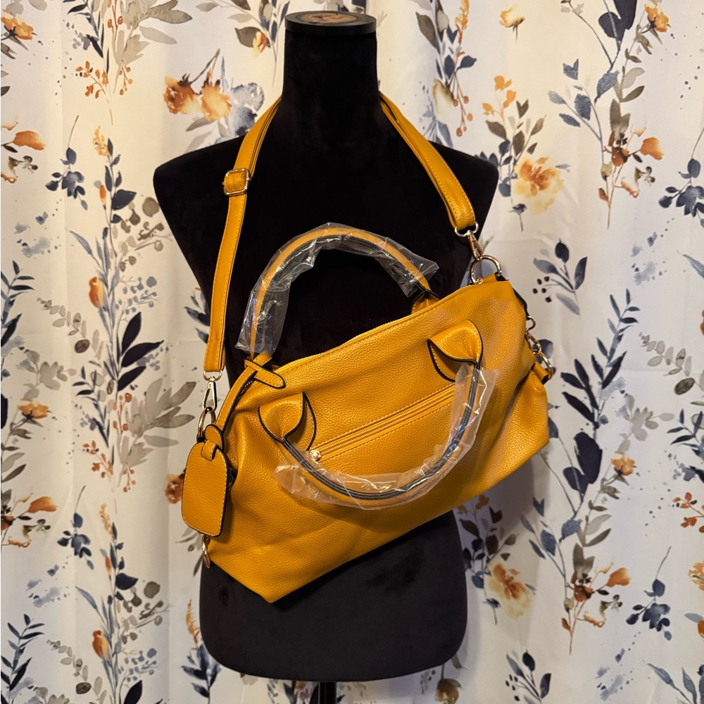 Genuine Brand Soft Leather  Tote Shoulder Bag  Yellow Women's Handbag